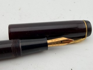 Rare Vintage Conway Stewart 'The Conway Pen' No475 Maroon Brown 14ct Gold Nib