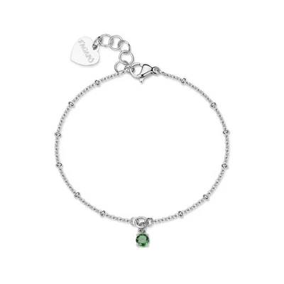 S’AGAPÕ Bracciale Donna Acciaio Cristallo Verde Sagapò SJY016 Regolabile