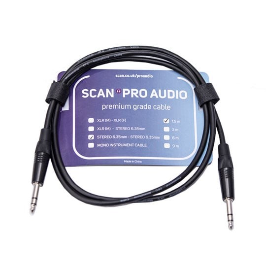 1.5m Scan Pro Audio - 6.35mm Stereo Jack to 6.35mm Stereo Jack Balanced Audio Ca