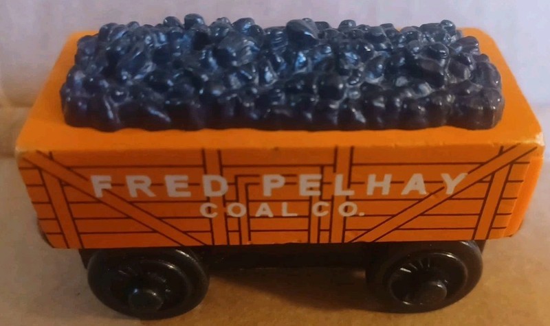 1998 THOMAS THE TRAIN VINTAGE WOODEN FRED COAL CAR 07012