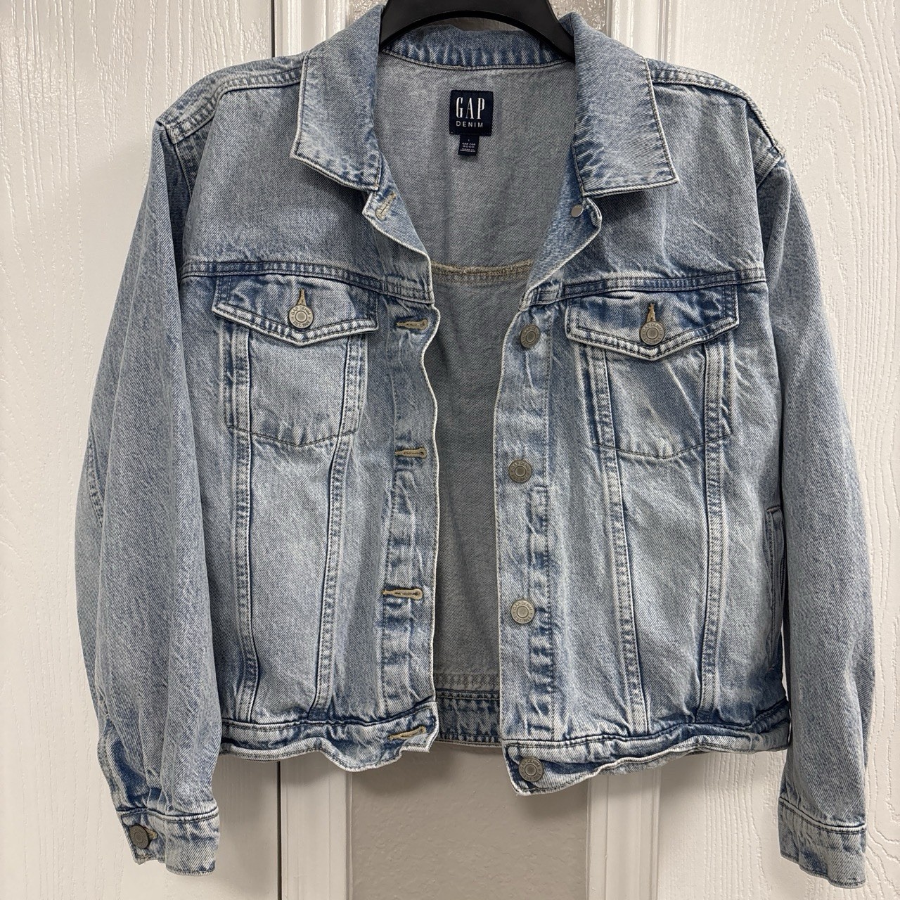 GAP Denim Jacket Women’s Blue Button Front Trucker w/ Pockets L