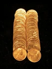1957 Lincoln Wheat Cent Roll - 50 UNC Pennys - Mostly All RED