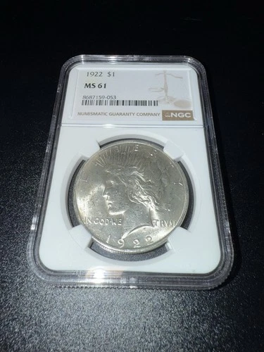 1922 Peace Dollar NGC MS 61 Silver $1 Coin