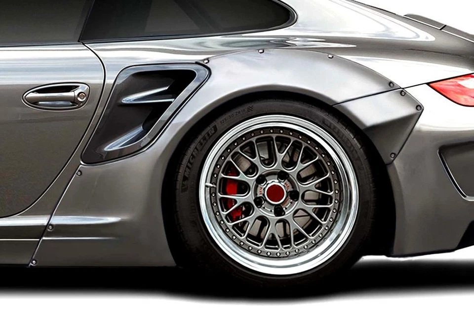 For BMW 340i 16-18 KTV Style Fiberglass Wide Body Rear Fender Flares Unpainted - Imagem 3 de 4