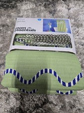 Room Essentials Bath Set Shower Curtain 12 Shower Hooks Green Blue Kids Bath