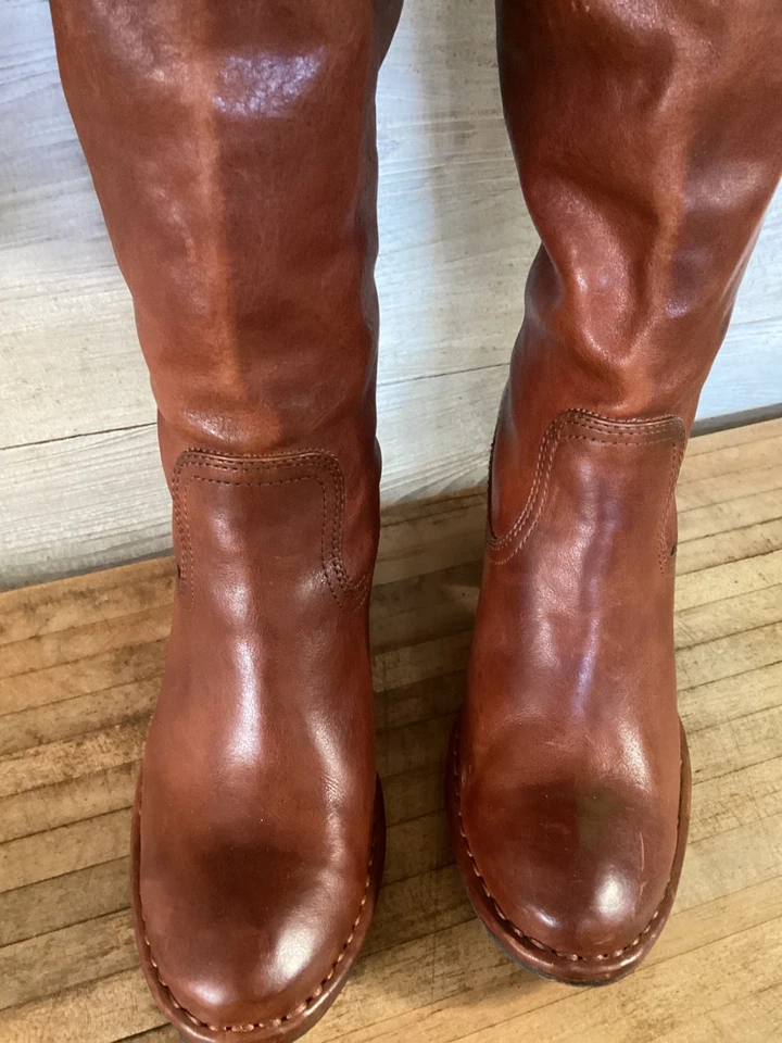 Женские САПОГИ FRYE-Lucinda Slouch Over the Knee Pirate, коричневая кожа, 8 М - Изображение 2 из 4