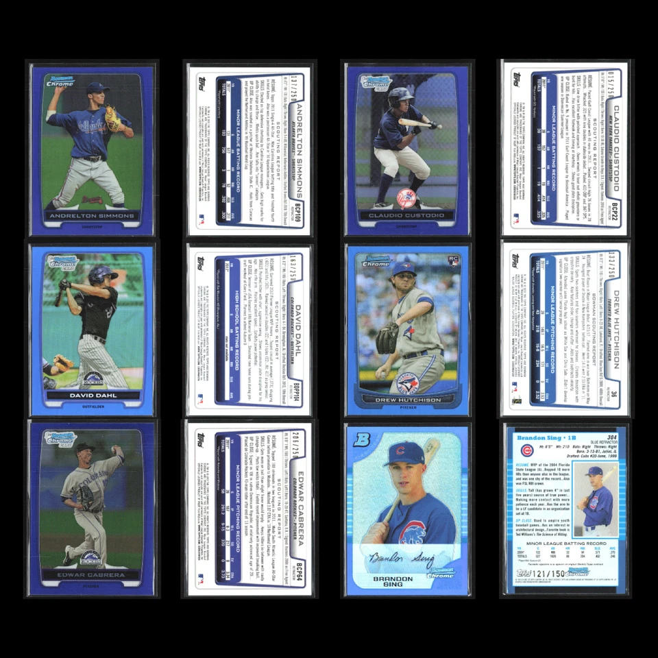 Lote de 50 tarjetas de béisbol Bowman cromadas serie #'d distribuidor refractor al por mayor a granel Foto 4 de 4