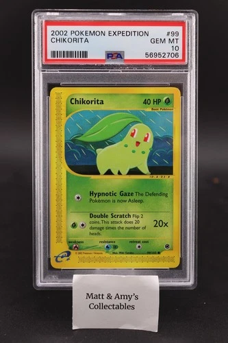 Chikorita 099/165 Expedition Base Set Regular PSA 10 Pop 69 2002