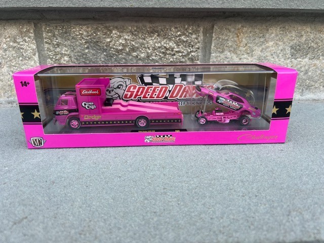 M2 MACHINES AUTO HAULER SPEED DAWG PINK CHASE R86 | eBay