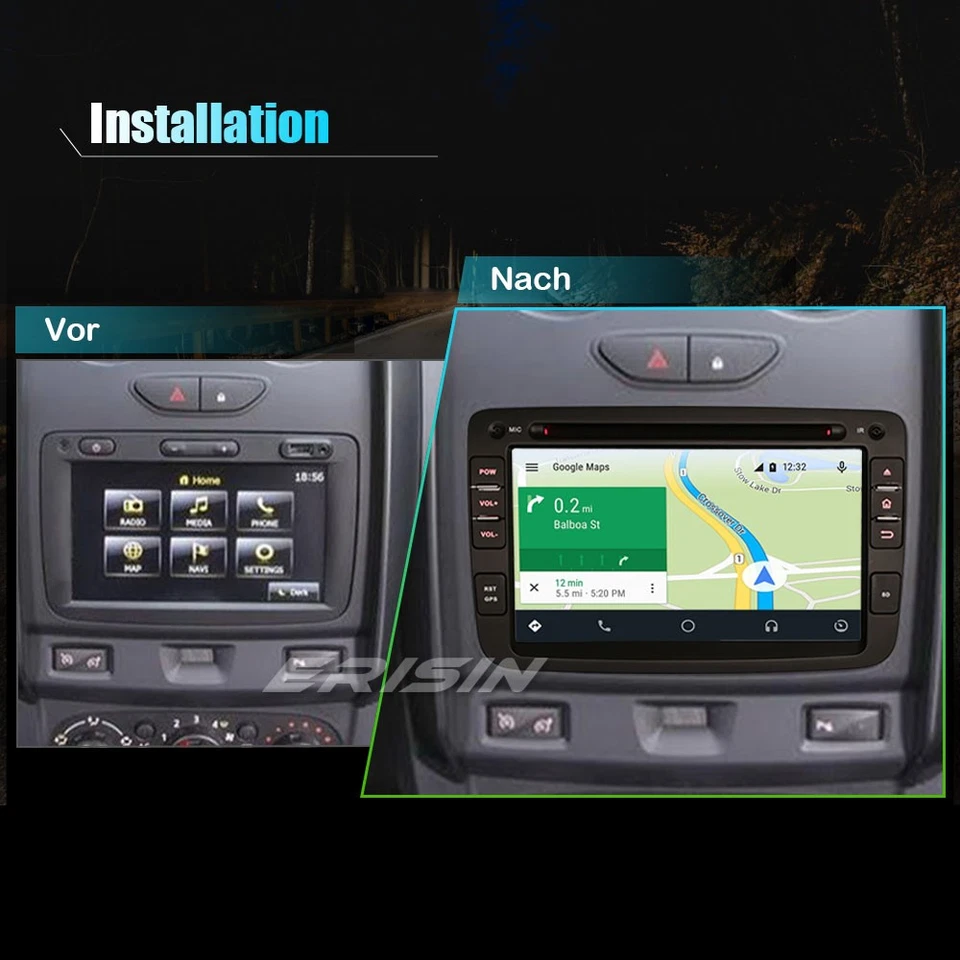 Android 14 Autoradio Dacia Logan Dokker Sandero Duster Lodgy Renault Captur Navi - Bild 3 von 4
