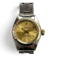 W/Papers 1981 Rolex Oyster Perpetual Ladies 24 mm Two Tone Champagne Watch 6718