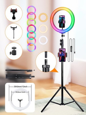 10 Inch LED Ring Light with 160cm Adjustable Tripod   Portable Fill Light for St