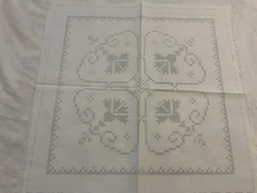Set of 6 Stamped Quilt Blocks Stamped for Cross Stitch
