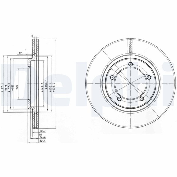 2X Delphi Bremsscheibe BG2534 FüR Rocky Bertone F300 Daihatsu Wildcat Feroza Top-image