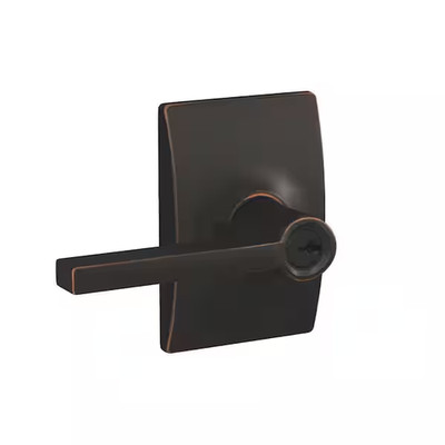 Schlage Latitude Aged Bronze Keyed Entry Handle with Century Trim # F51A LAT 716
