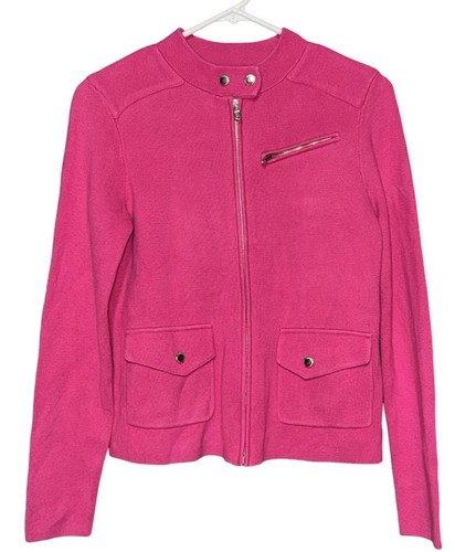 Lauren Ralph Lauren Sweater Zip Jacket Pink Sz Small Old Money Feminine Designer - Picture 1 of 5