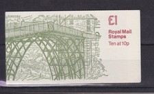 GB SG FH1A MNH MINT FOLDED Stamp Booklet �1 IRONBRIDGE TOTAL SHEET VALUE SELVEDG