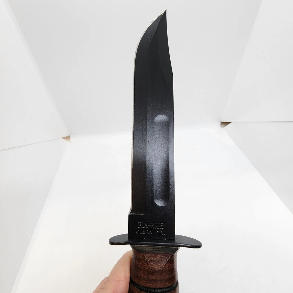 Cuchillo y Funda de Cuero Marcada "Ka- Bar Olean, Nueva York USMC" Hermoso Estado Foto 4 de 4