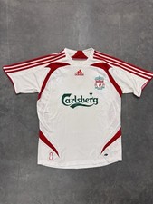 Liverpool Away Adidas football shirt 2007 Youth Large Soccer Jersey White 2000s