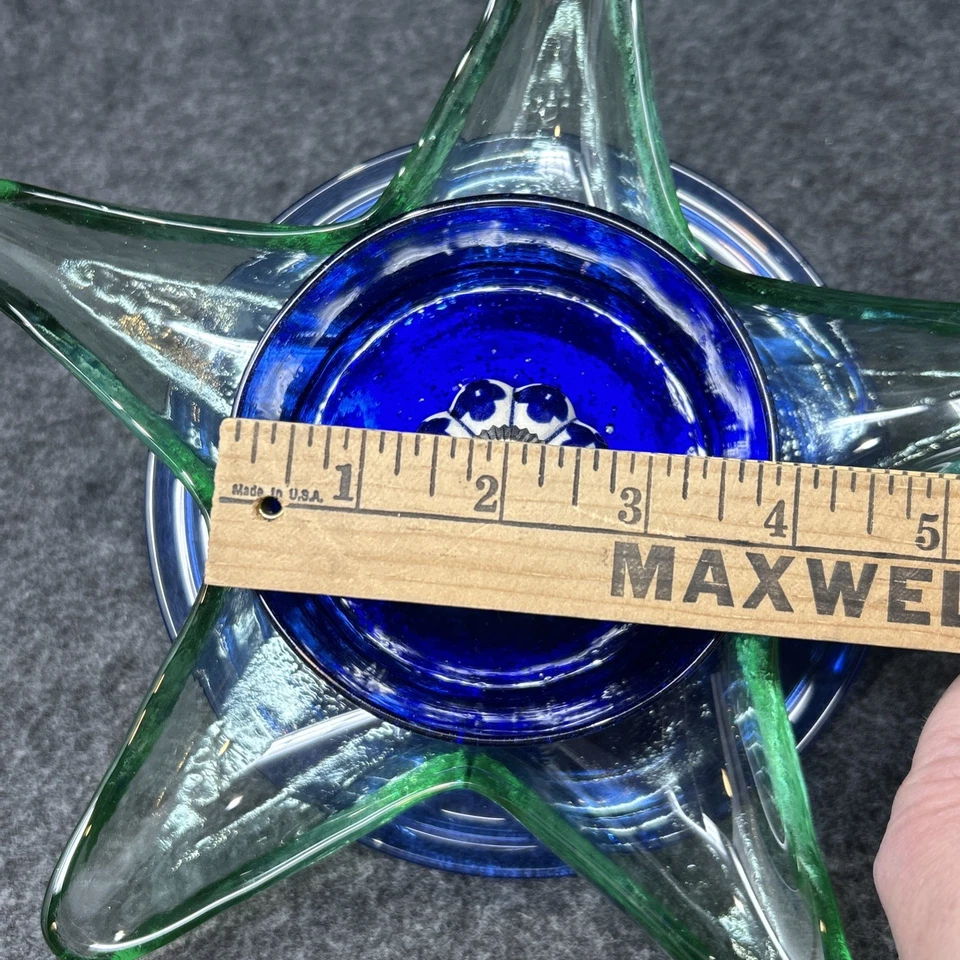 Handmade Starfish Flower Glass Garden Art Beautiful Blue & Green Yard Art - Image 2 of 4