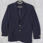 Chaps Ralph Lauren Blazer 100% Wool Gold Button Mens 40 L Sport Coat Jacket Blue — photo 1
