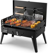Portable Charcoal BBQ Grill Foldable Barbecue Camping Picnic Garden Outdoor Cook