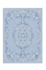Ruggable Washable Bridgerton Aubrey Hall Garden Floral Blue 3’x 5’