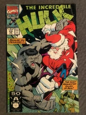 Marvel Comics Incredible Hulk #378 Copper Age 1991 Santa Claus/Rhino