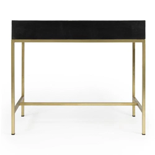 Perilla  Bone Inlay Writing Desk, Black and White, Gold - Picture 7 of 12