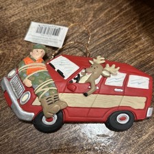 Deer Driving Hunter CHRISTMAS ORNAMENT-SEASONS OF CANNON FALLS-Vintage-FREE SHIP