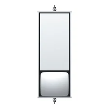 United Pacific 60008 West Coast Mirror   6" X 16", Stainless Steel, With Convex