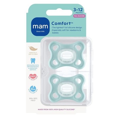 MAM Comfort All Silikon Schnuller/3-12 Monate/2er Pack/