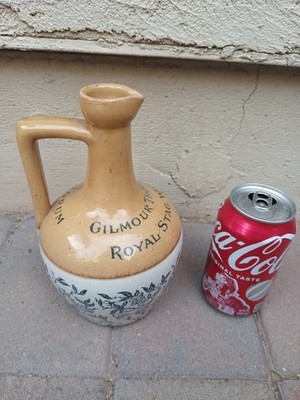 ANTIQUE 1890's GILMOUR THOMSON'S ROYAL STAG WHISKY STONEWARE HANDLED JUG
