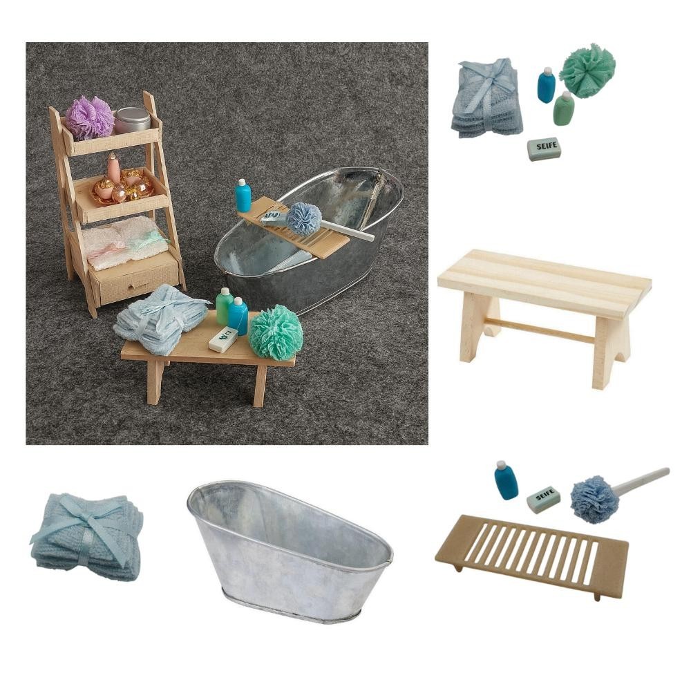 Miniatur Wellness Deko Kosmetik Badezimmer Bad Wichtel Zubehör