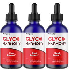 Glyco Harmony Blood Sugar Support Drops Liquid Metabolic Health 3 Bottles 