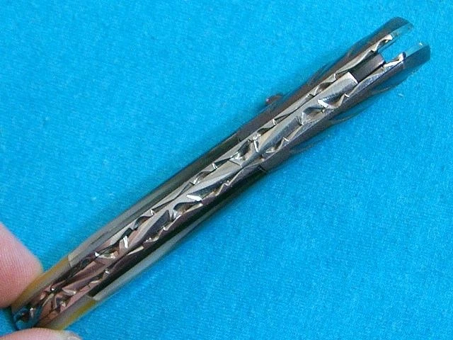 CUCHILLO RARO CASI NUEVO POOSIRI "PS" ARTE PERSONALIZADO DAMASCO NEGRO/DORADO PERLA BLOQUEO CUCHILLOS Foto 3 de 4