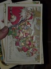 Vintage Christmas Greeting Cards Lot Santa Claus Holly Embossed — photo 8