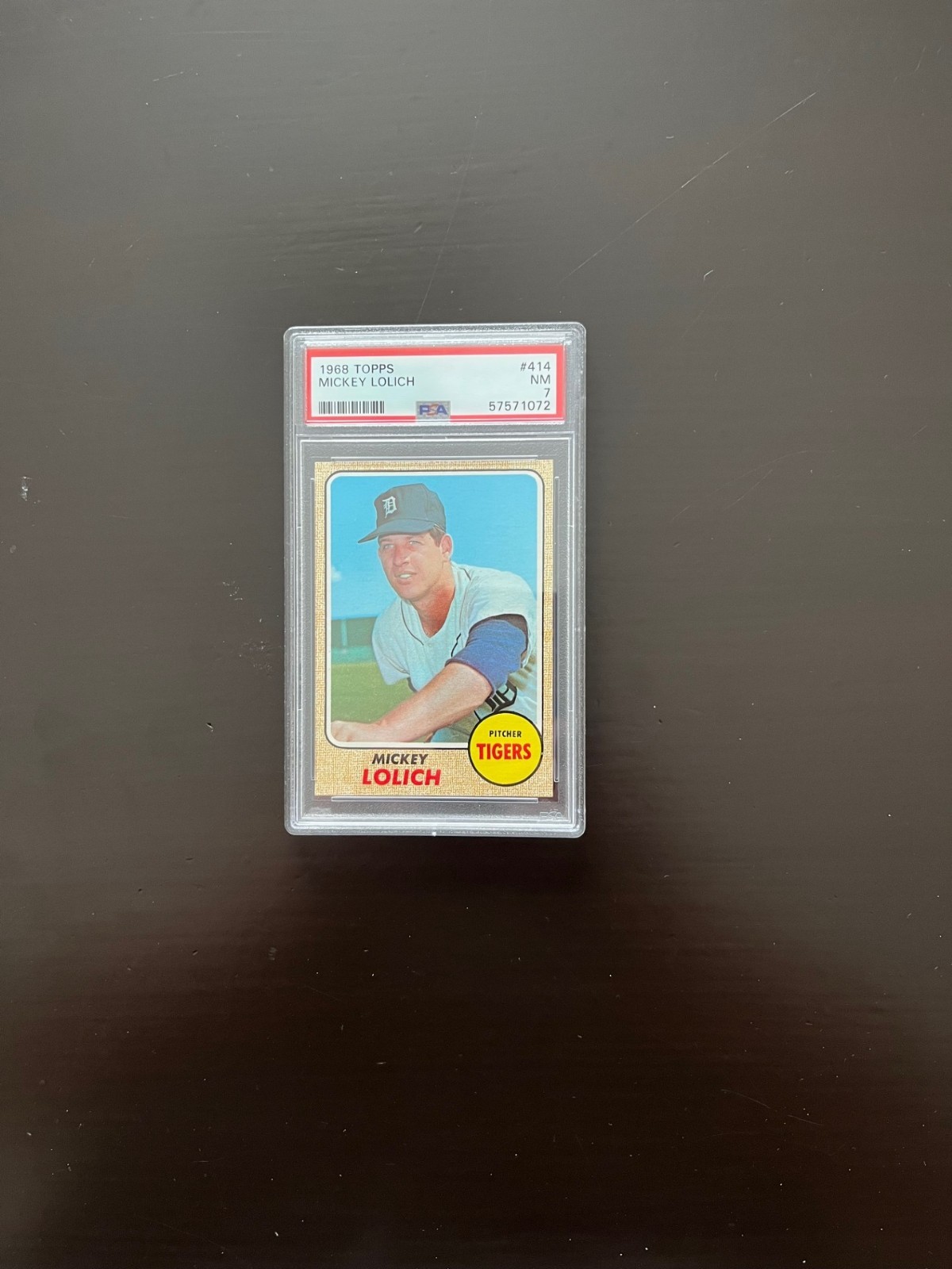 1968 Topps Baseball Card #414 Mickey LoLich PSA 7 NM Detroit Tigers Centered