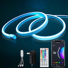 50ft Rgb Neon Rope Lights Alexa Smart Led Strip 24v Ip67 Waterproof Lights
