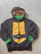 Youth  Sm  Teenage Mutant Ninja Turtles Michelangelo Zip Up Sweatshirt Cotton
