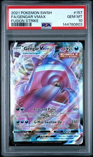 Pokémon Gengar VMAX #157/264 Fusion Strike Full Art Ultra Rare Holo PSA 10