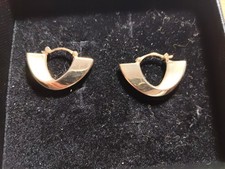 Echtgold Halbcreolen 333 mit Scharnier  Matt Und Glanz  Neu