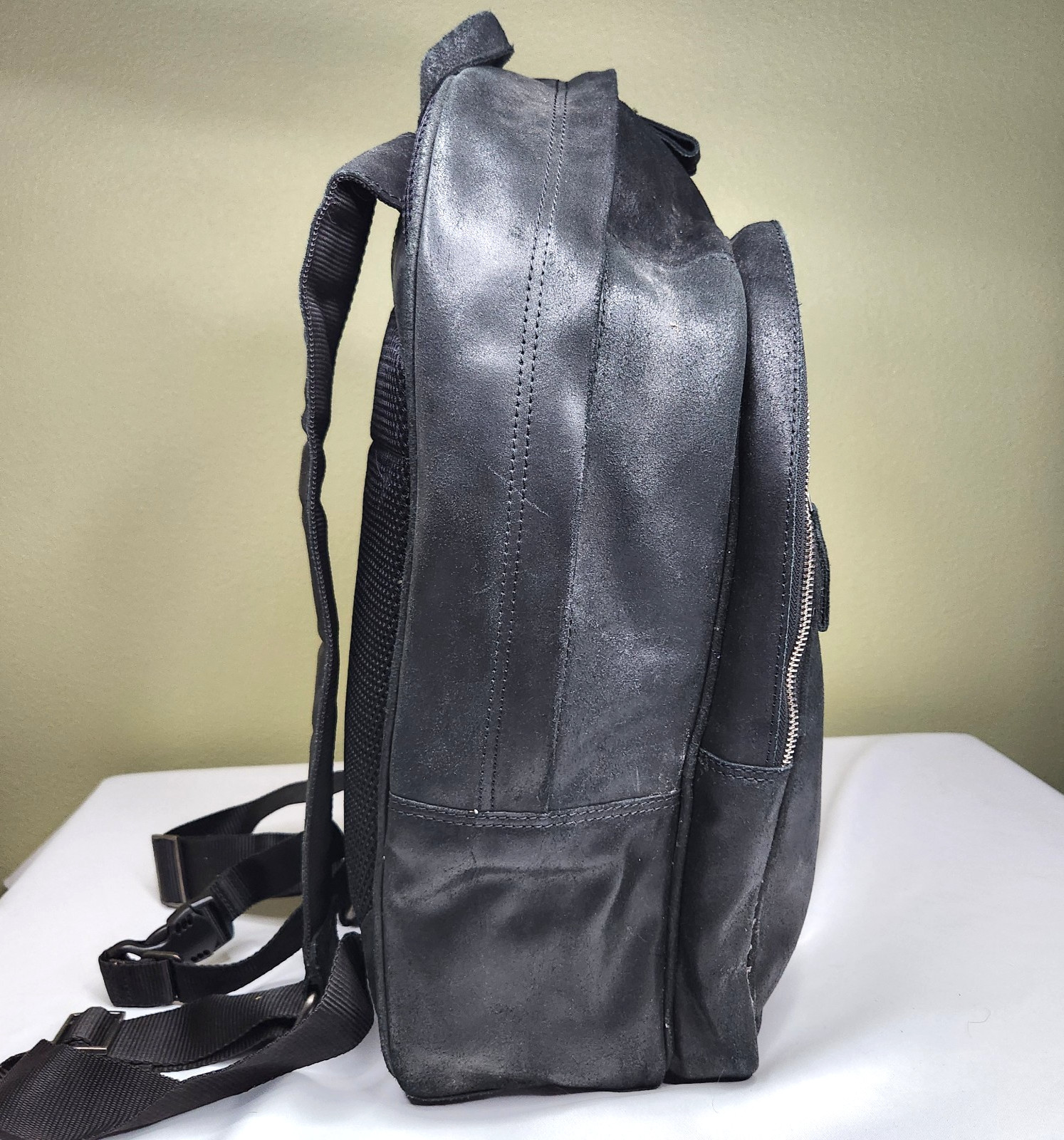 Triumph Motorcycle Backpack Large Thick Black Lea… - image 7
