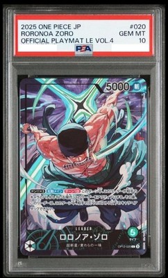 PSA 10 Roronoa Zoro OP12-020 2025 Official Playmat Vol. 4 ONE