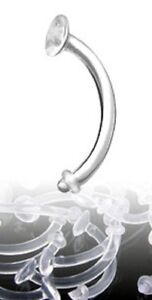Details about   Clear Acrylic Retainer Rings 20pcs Curved Flexible Eyebrow Lip Stud Piercings