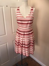 Ann Taylor size S M  pink white striped dress size 4