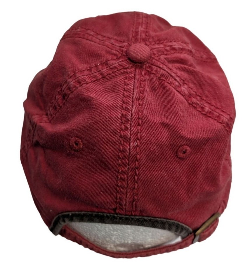 Life Is Good Denim Cap Red Embroidered Patch Script Sport Vent Fish