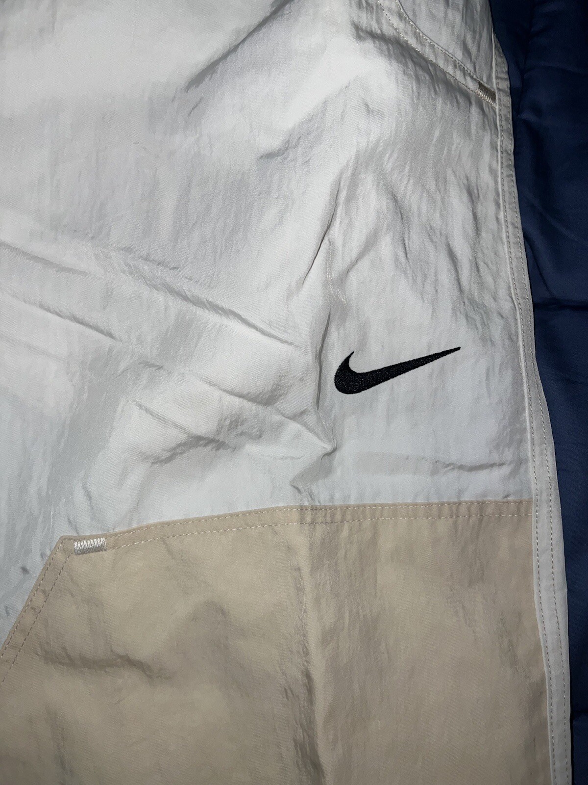 OFF WHITE X NIKE Nike giacca a vento donna pantaloni alti taglia XXL NUOVI CON ETICHETTE [DM6209 030] bianco beige