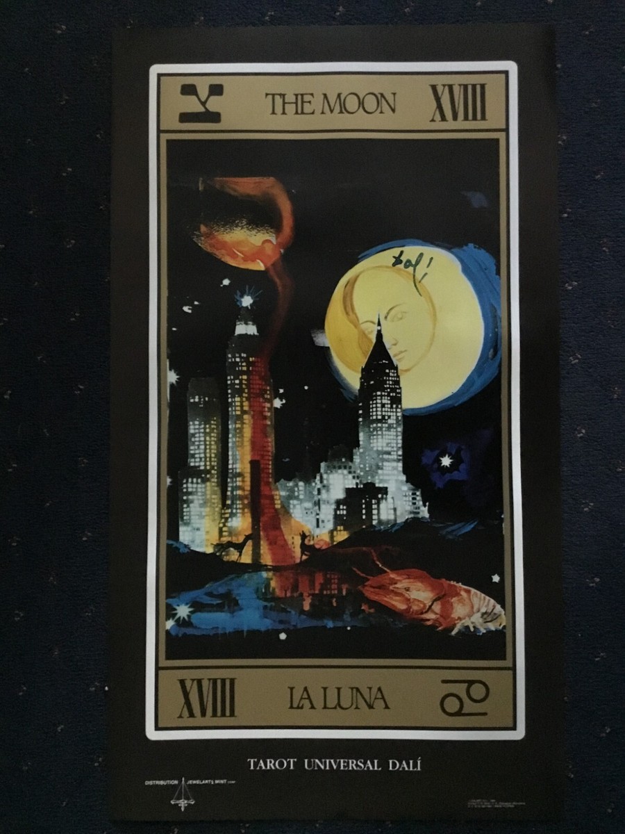 Salvador Dali - Tarot The Moon XVIII Manhattan Skyline Art Poster