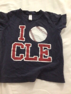 Cleveland Indians Boy's T Shirt I LOVE CLE navy blue size 4T